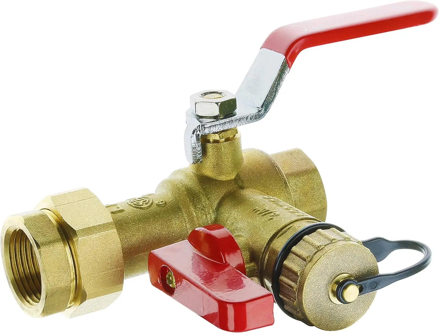 Tankless Water Heater Service Valve Kit with Pressure Relief Valve 3/4-Inch IPS Isolator Clean Brass