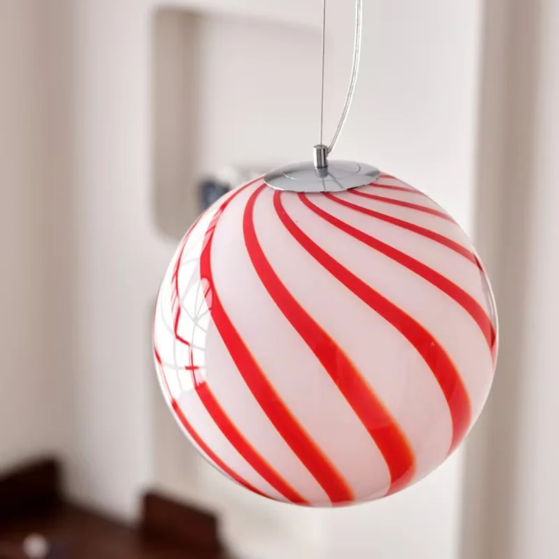 French Medieval Lollipop Balloon Chandelier, Cream Alpine Candy, Cute Children's Room Bedroom Decorative Light