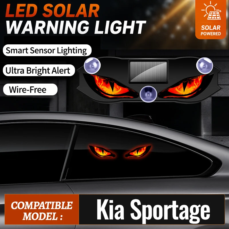 Special For Kia Sportage Car Mounted LED Devil Eye Blinking Light Vibration Sensor Wireless Dynamic Anti Rear End Collision