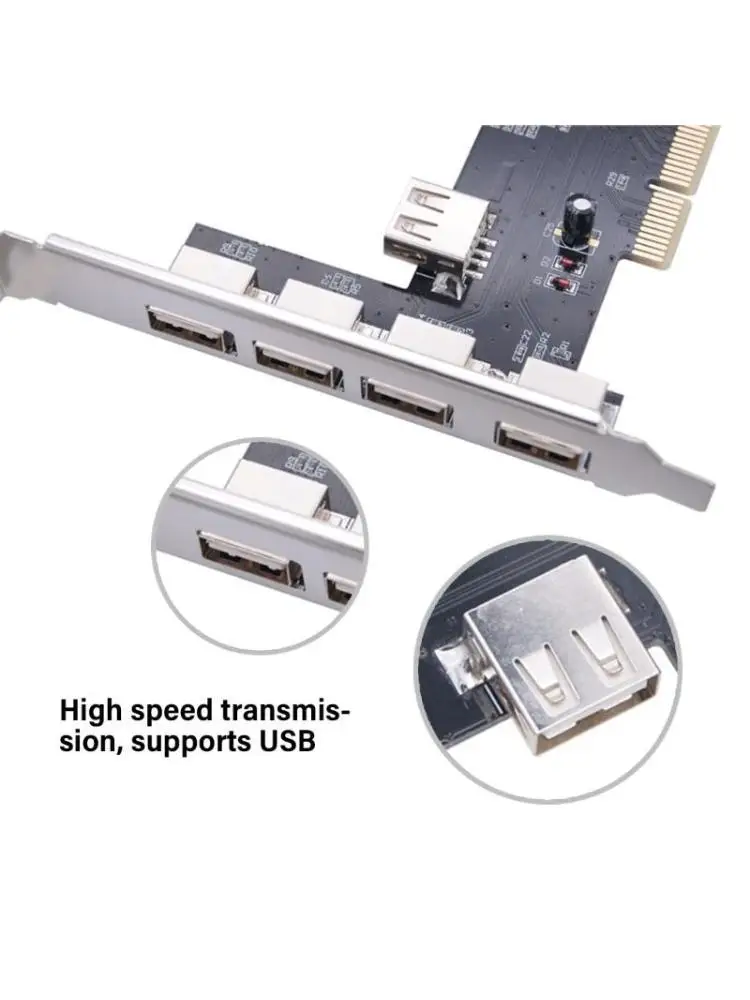 652F 5Port USB2.0 Hubs Card for Keyboards Mice Scanners, Expansion Adapter