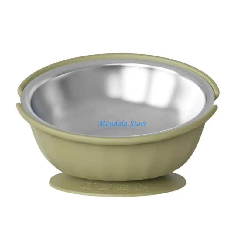U2JC Routine Dog Feeding Bowl with Slanted Metal Insert, Wide Soft Base and Washable Bowl Form for Indoor Daily Meal Use