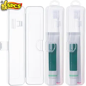 5/1個裝 便攜式透明牙刷保護套 塑膠旅行露營收納盒 浴室家居收納用品 10 最佳銷售 旅行牙刷架 - №3