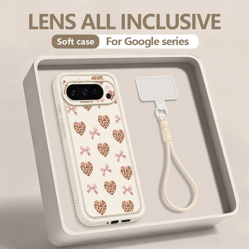 Bowknots الحب قلوب نمط الحال بالنسبة جوجل بكسل 10 برو XL فوندا بكسل 9 8 7 برو 9A 8A 7A غطاء سيليكون ممتص للصدمات