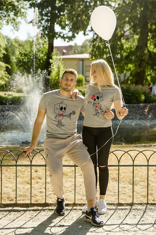 

Matching couple shirts - Robot couple shirt - His and hers shirts