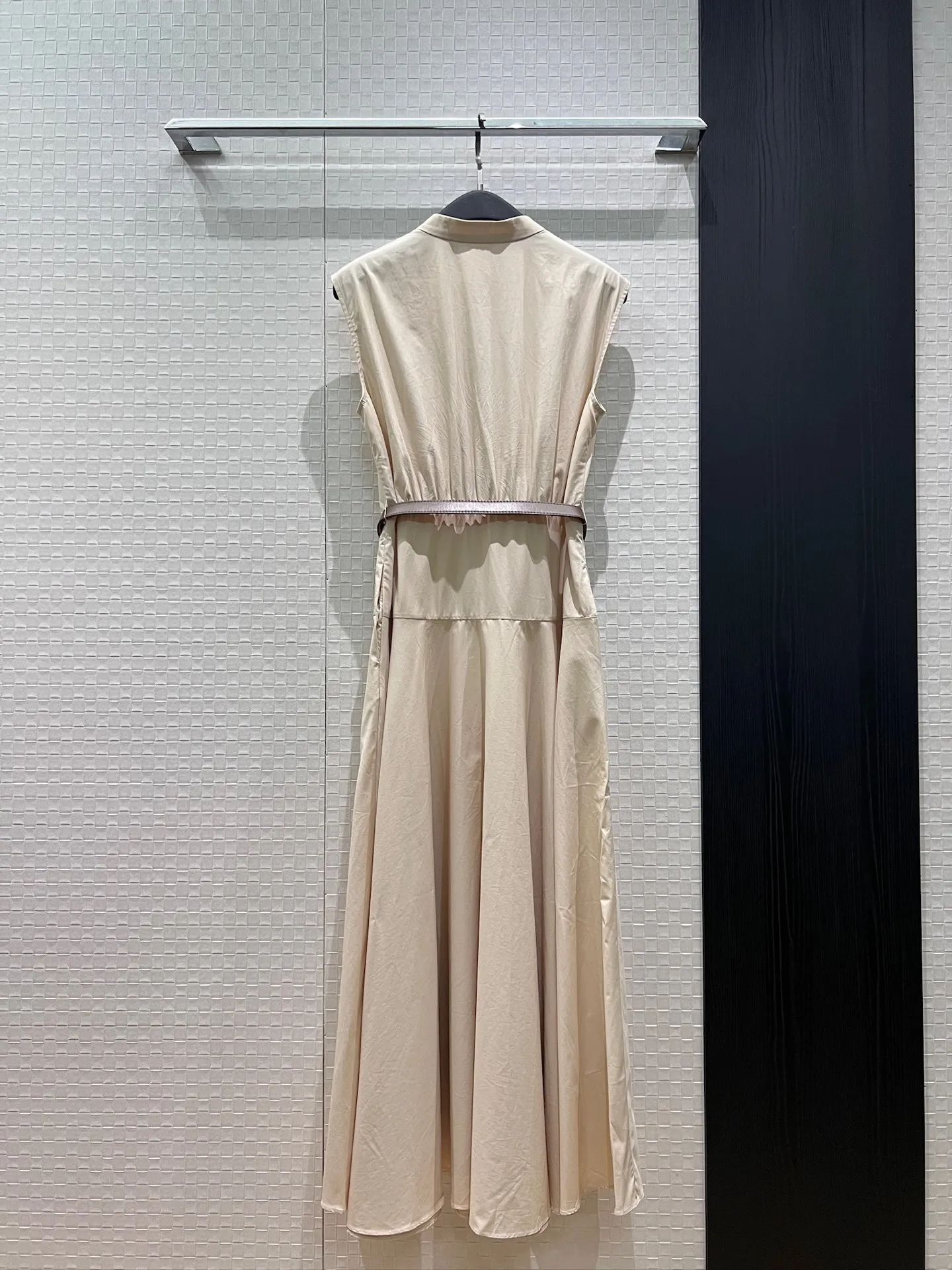 2026 summer new small stand up collar sleeveless vest dress