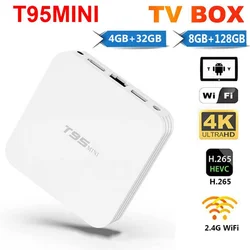 Mini TV Box T95 Android 10,0 H3 Quad Core 2,4G Wi-Fi MWYN 8GB 128GB HD 4K Smart TV Box