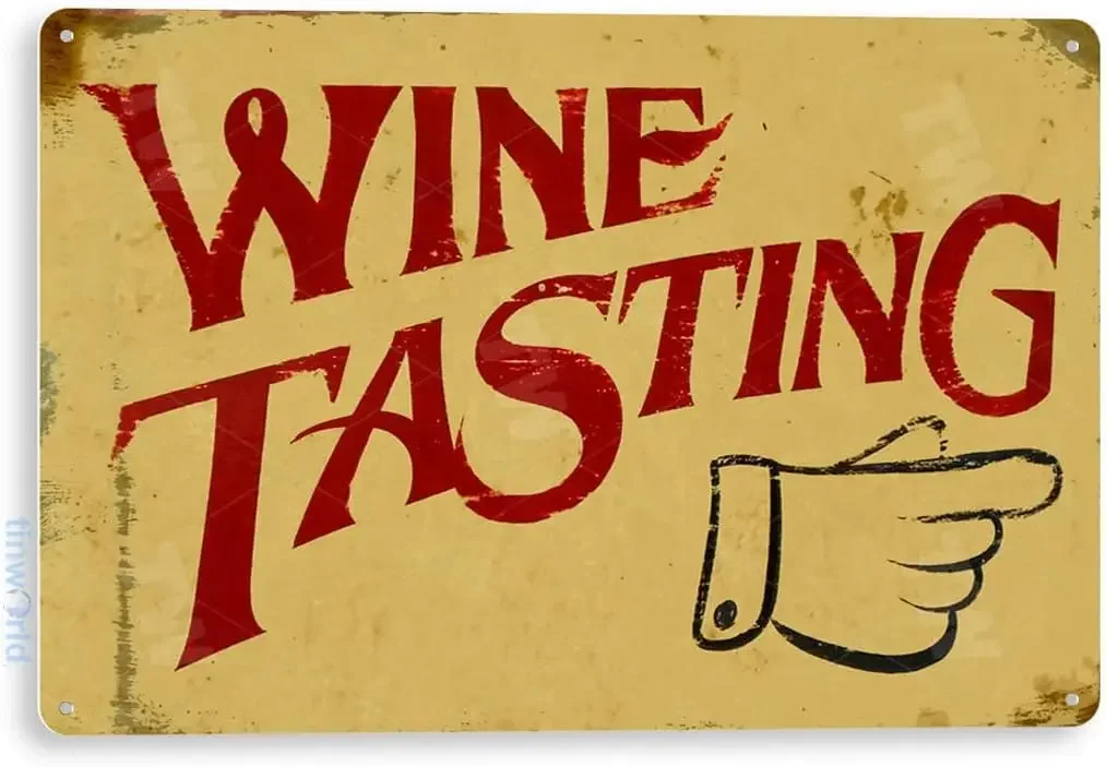 Tinworld 6 TIN Sign ; Wine Tasting Metal Decor Art Vineyard Cottage Kitchen Bar A687-aluminum