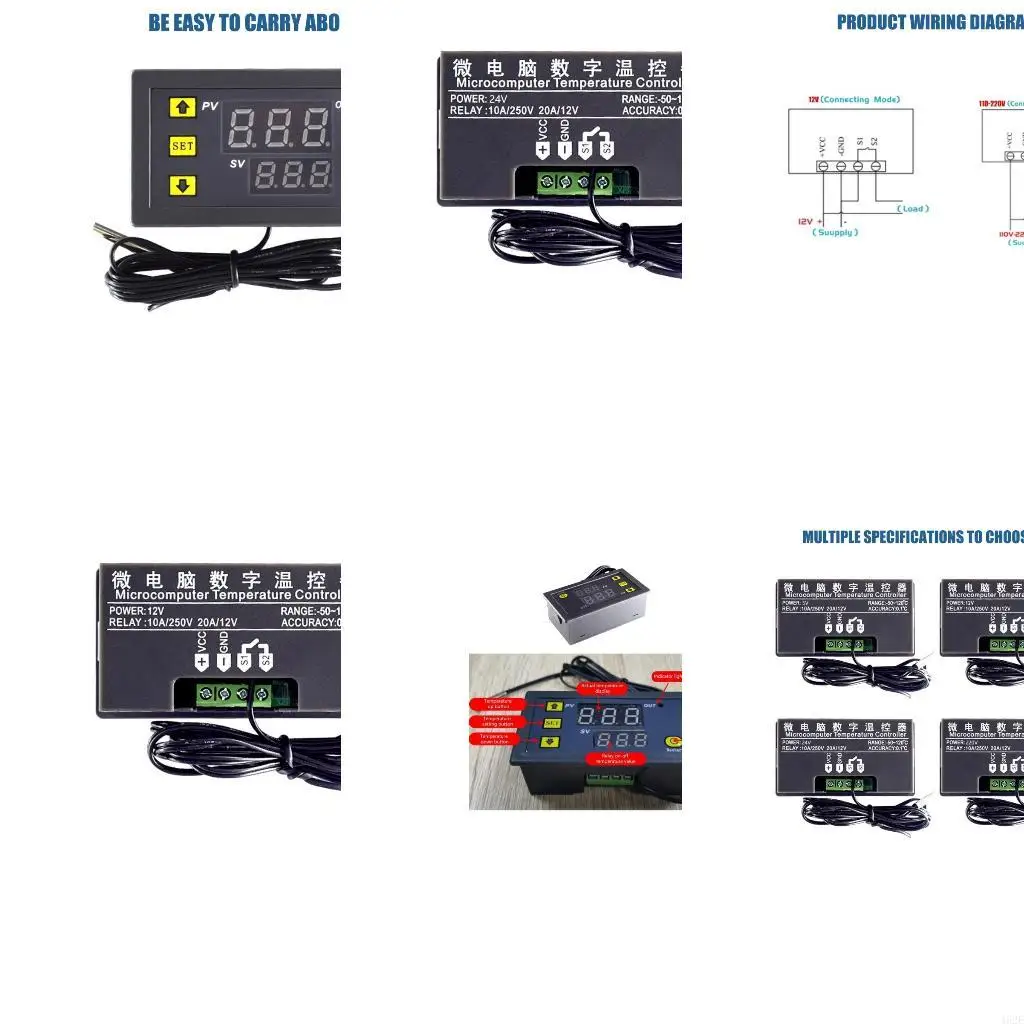 

462E W3230 Temperature Control Module 5V 12V 24V 220V Thermostat Regulator for Computer Enthusiasts
