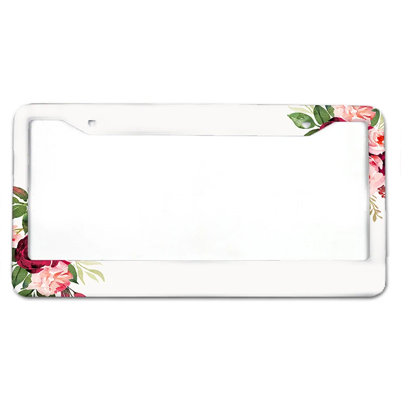 Beautiful Little Flower1 American Standard Aluminum Alloy Car License Plate Cover Car Accessories Waterproof License Plate Cover