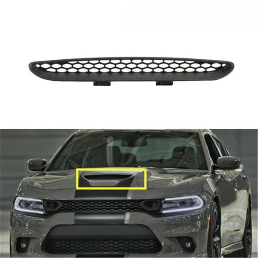 

Car Front Hood Scoop Cover Center Grid Grille Trim Fit For 2015-20 Dodge Charger United States