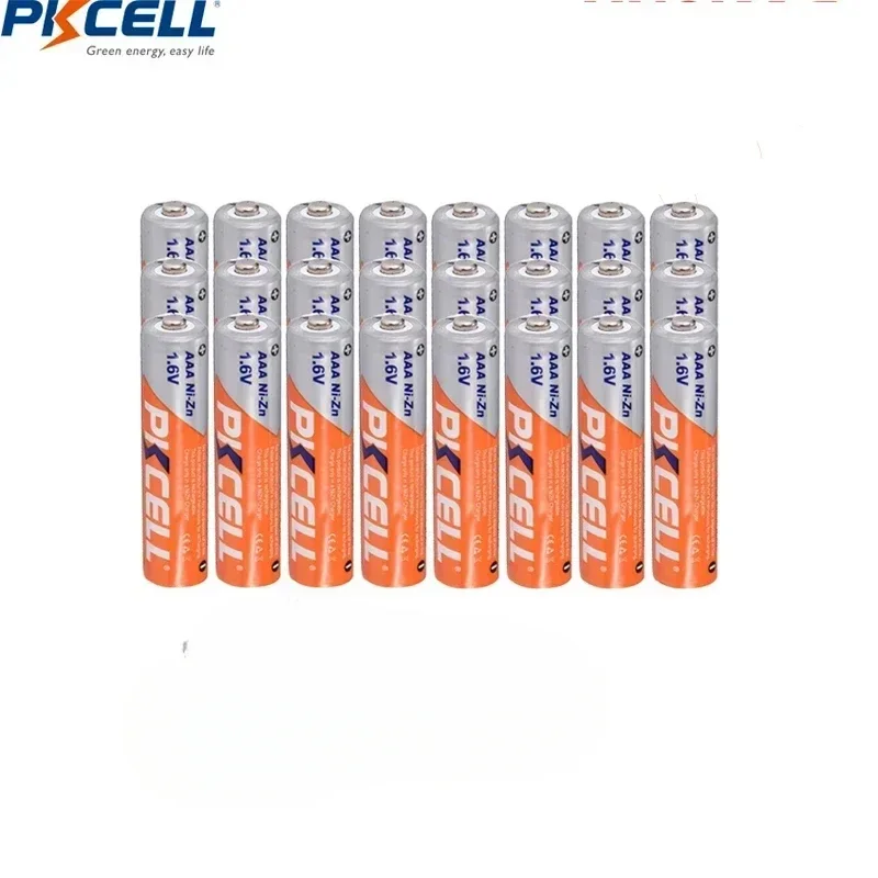 24Pcs PKCELL AAA NIZN Battery 900mWh 1.6V Ni-Zn AAA Rechargeable Battery Batteries 1,6 V AAA-Akku High Voltage Battery