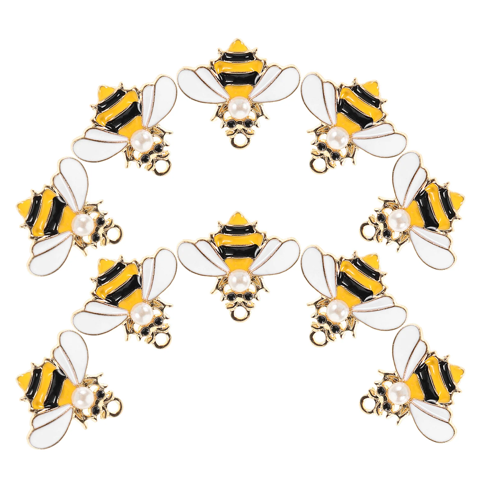 

10pcs Jewelry Making Accessories Tiny Bee Charms Lightweight Earrings Honeycomb Pendant Custom Necklace Bright Colors