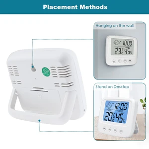 LCD Digitales Thermometer und Hygrometer mit Hintergrundlicht, Messmessung des Innensensors, elektronischer Wetterstation, Raum, Baby 8 Hauptverkaufsthermometerzeit - №2