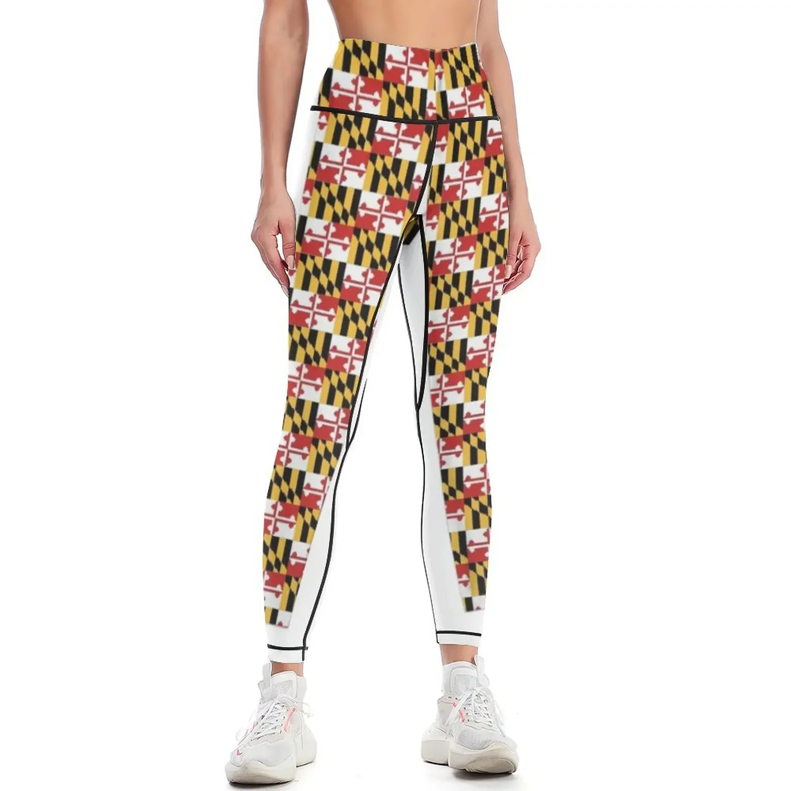 

Maryland Flag Pride Leggings Sports pants for flared push up fitness jogging pants Womens Leggings