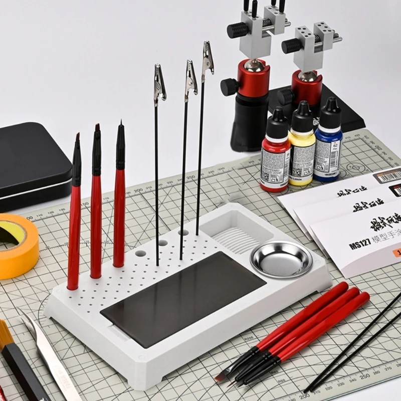 

Premium ABS And Metal Paint Station With Moisture Box For Model Enthusiasts And DIY Craft Projects A2UB