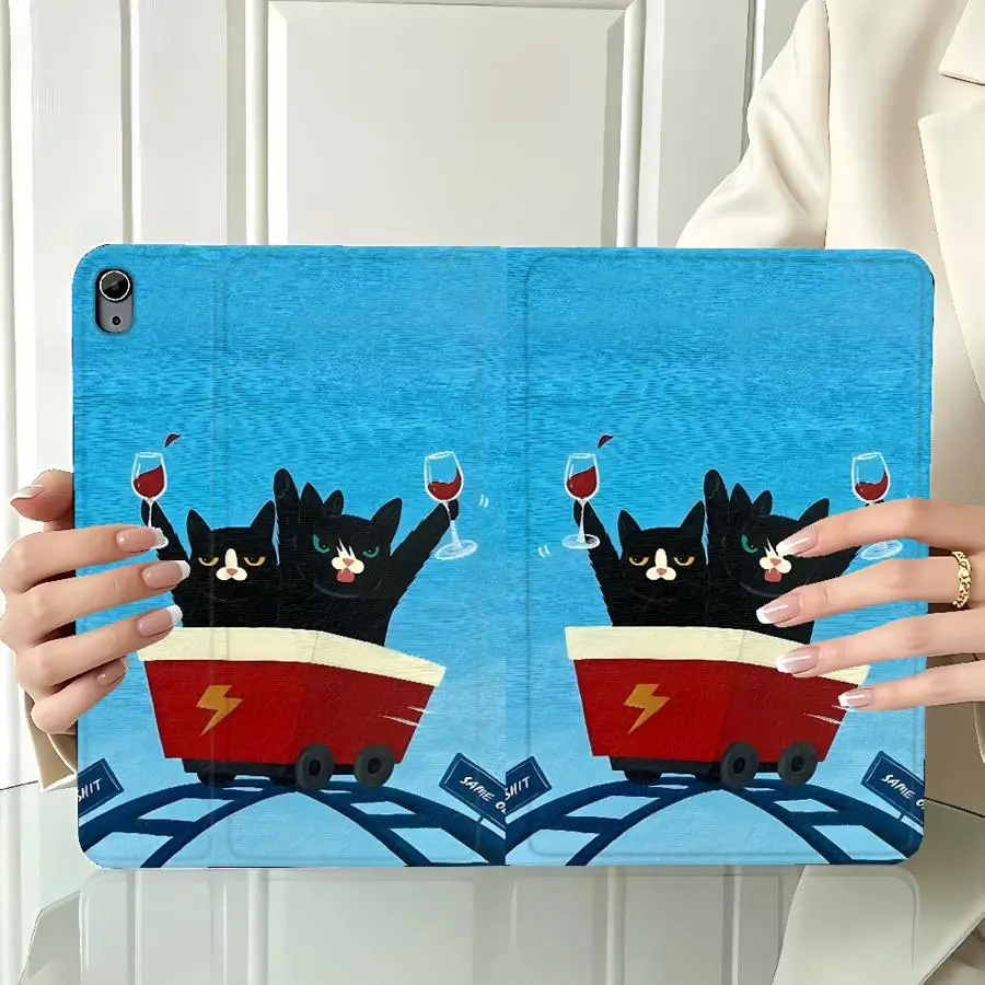 Creative Cat Drinking Alcohol Cute Case for Xiaomi Redmi Pad SE K Pad 8.8 9.7 12.4 Inch Pad 5 6 7 8 Pro Pad 6s Pro 7 Ultra with