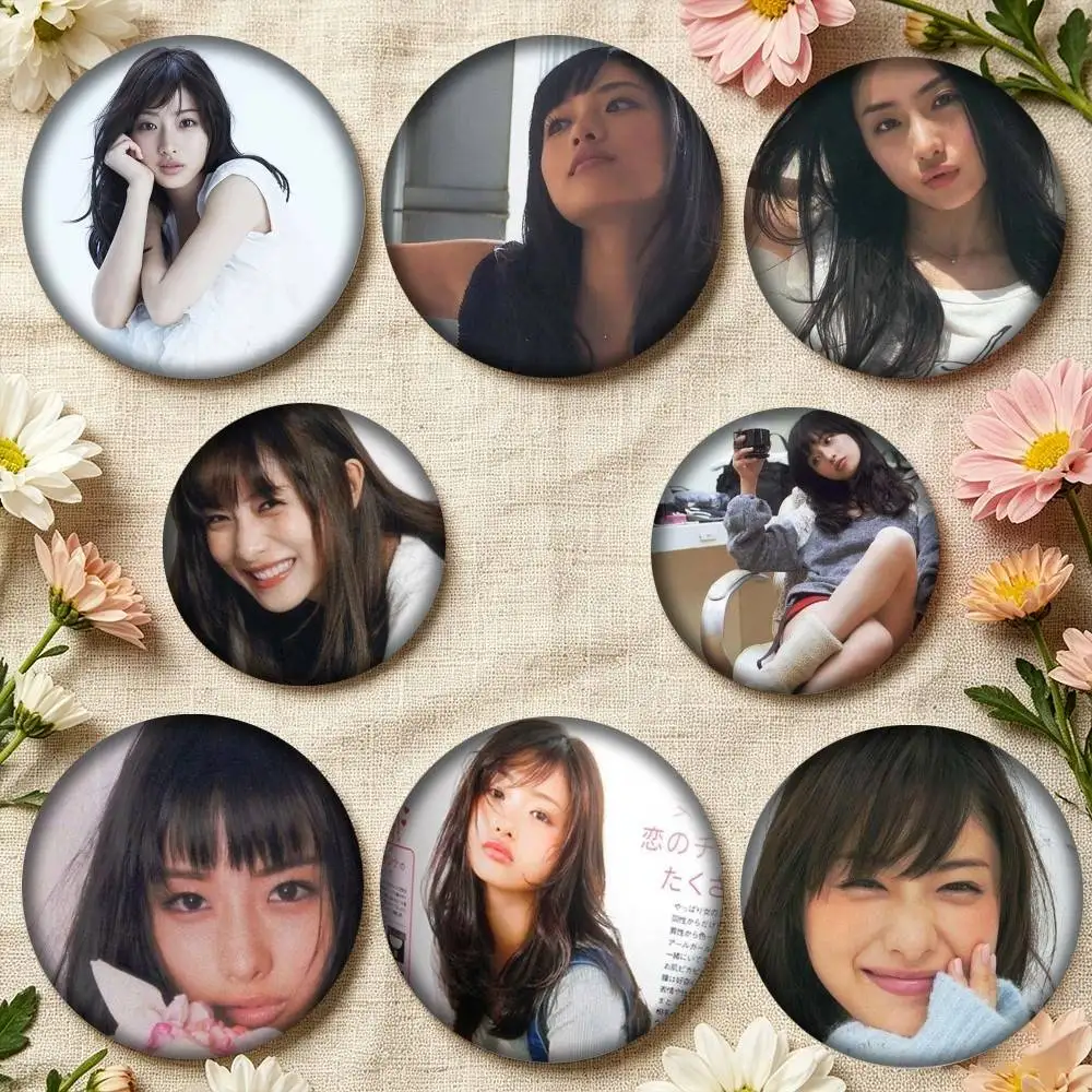 J-Japanese actress Ishihara Satomi 25mm 32mm 44mm 58mm 75mm Brooches Badges Pins for Accessories Gift