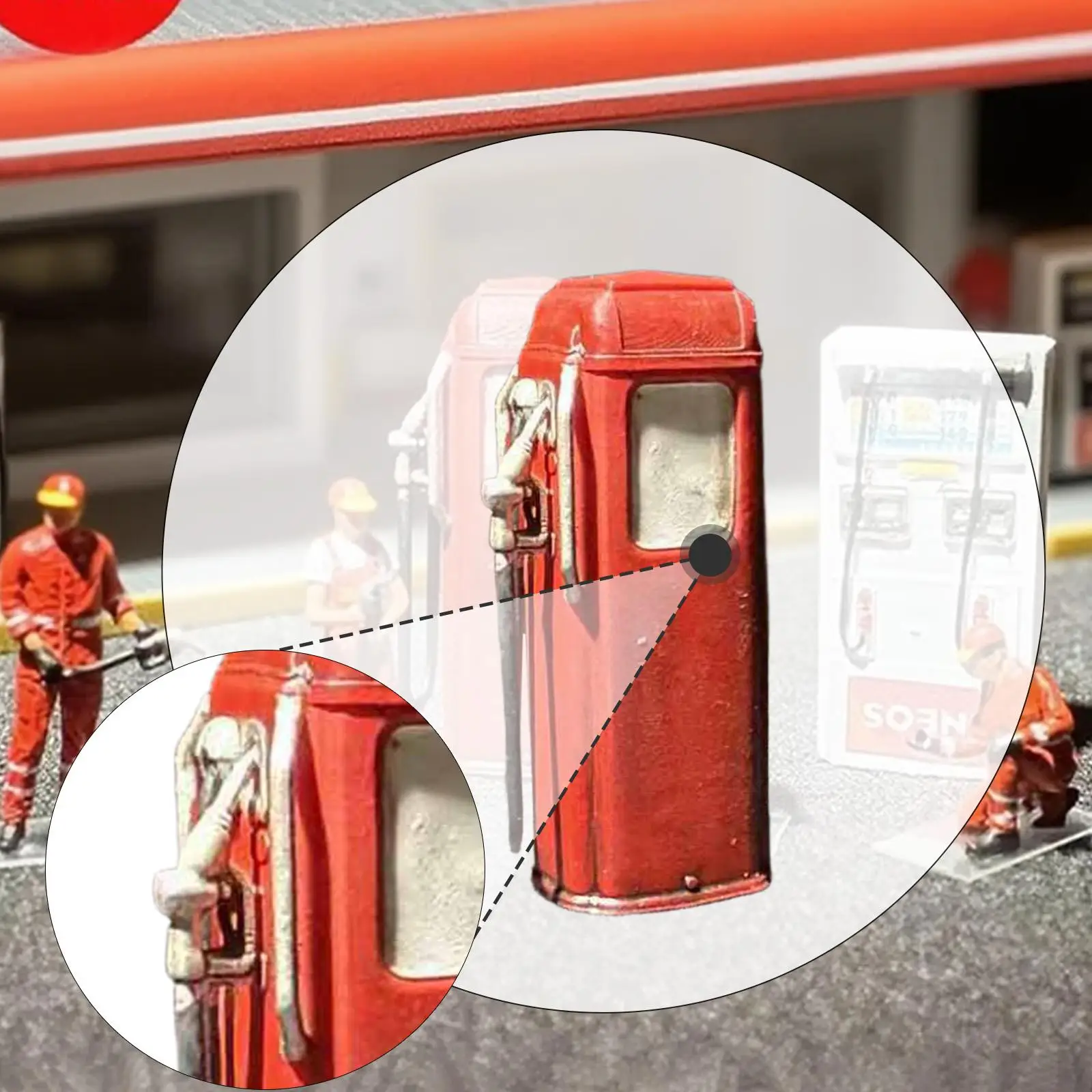 

Resin Min Model Gas Station 1/64 Miniature Toy Gas Station Accessory for Scale Car Display and DIY Decoration