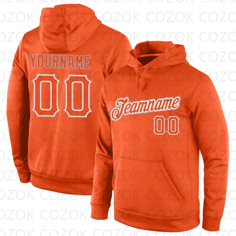 Customized Hoodies Orange Color Jersey 3D Printed  Unisex Pullovers Hoodie Casual Sweatshirts