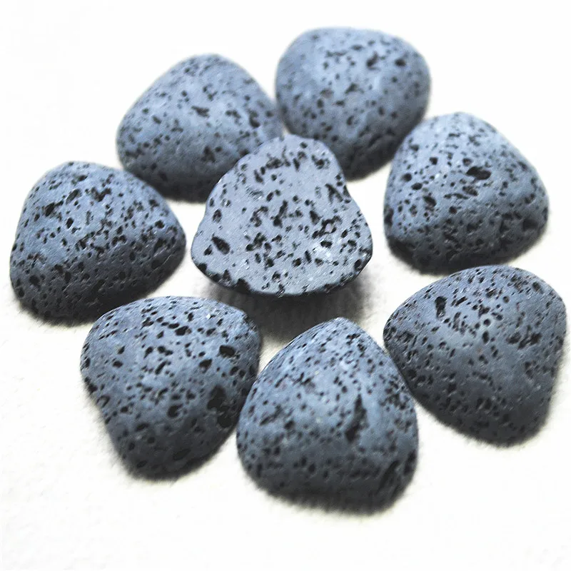 

10 шт. натуральный черный лавовый камень Кабошоны в форме сердца без отверстия Размер 20 мм DIY ювелирные аксессуары Бесплатная доставка
