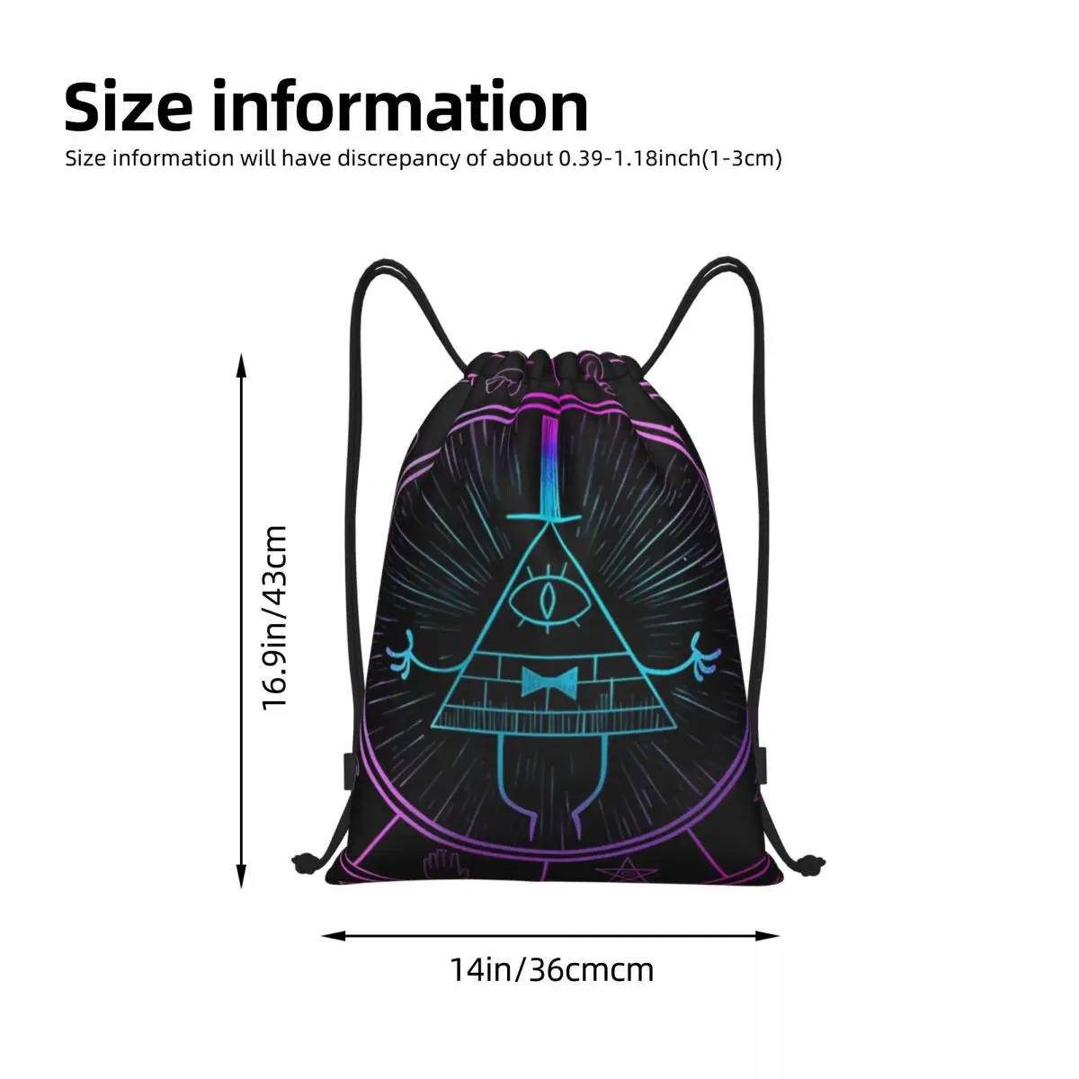 Custom Cute-Gravity-Falling Drawstring Pocket Backpack New Travel Fitness Sports Large Capacity Waterproof Backpack