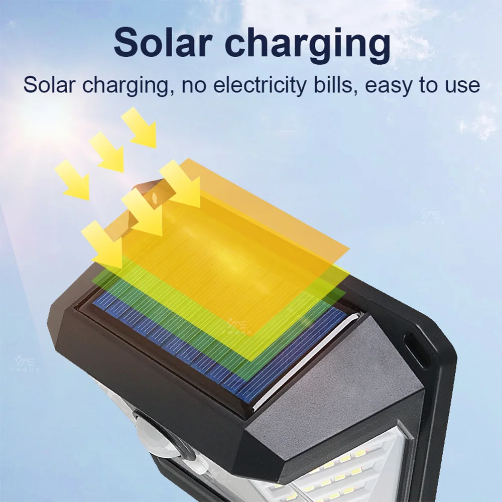 230 LED Solar Garden Lights Waterproof Lamp Outdoor Wall Lamp Control Induction Solar Lights Outdoor Lighting Garden Accessories
