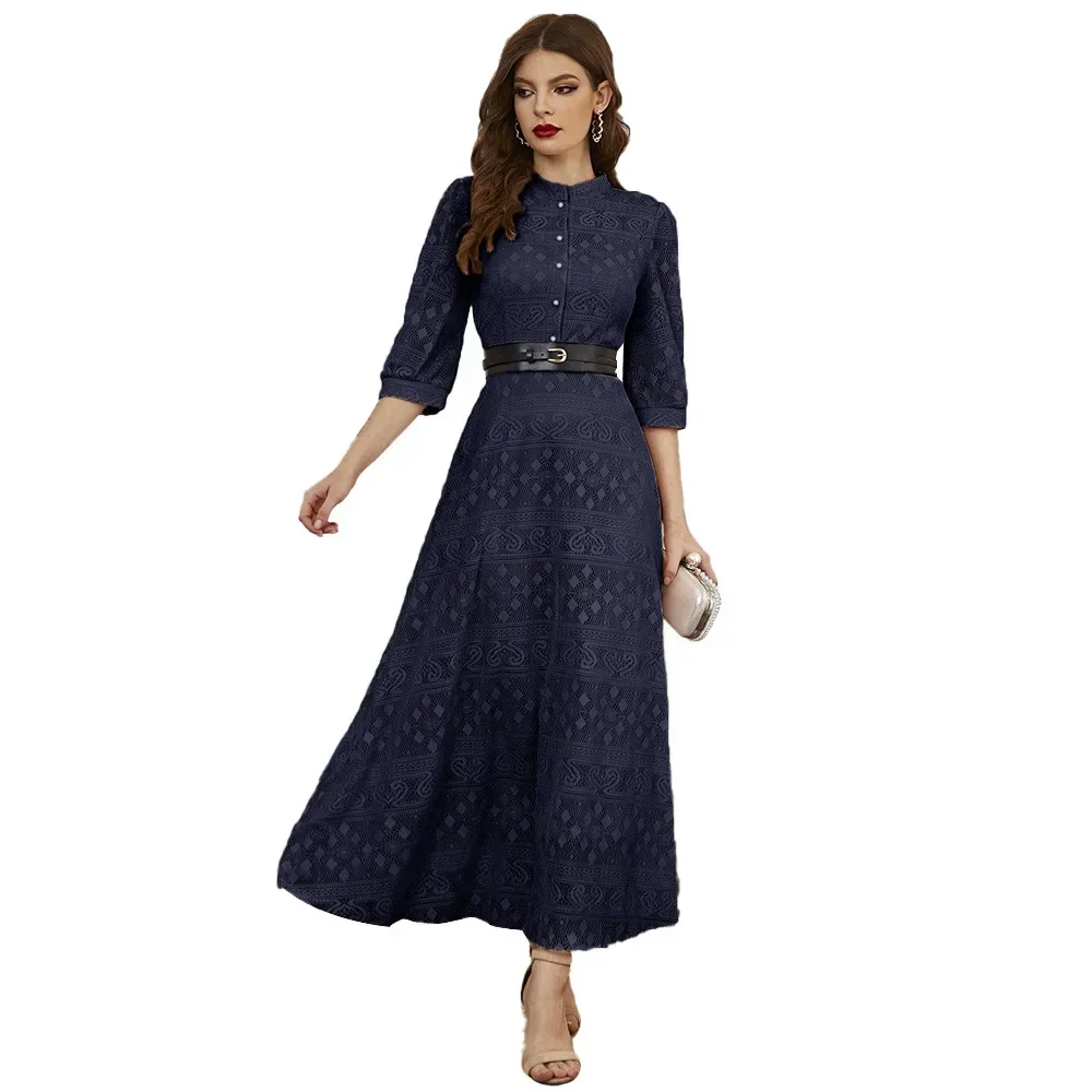 

High-waisted A-line Dress Elegant Temperament Gown Casual Dubai Abayas African Dress for Women Caftan Robe Women Abayas Vestidos