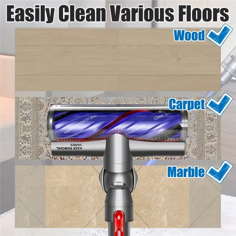 AT28-para Dyson Vacuum V7 V8 V10 V11 V15 cabezal de cepillo de Motor antienredos adecuado para alfombras y suelos duros