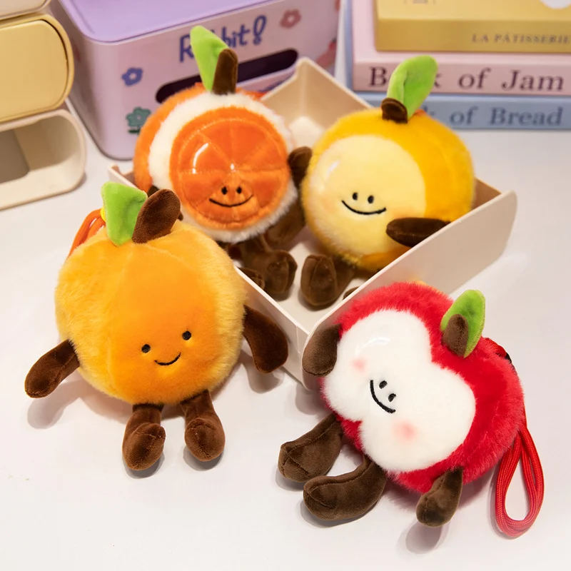 

Happy Fruit Series Plush Toys Carrots Kiwifruit Pineapple Mangosteen Keychain Stuffed Doll Backpack Pendant Decor Toys Gifts