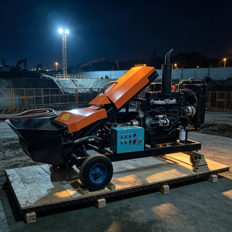 7m3/h Electric Concrete Transfer Pump Steel Frame 30m Vertical for Rural Construction Works