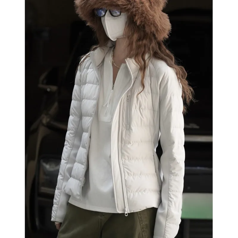 

Johnature, простая однотонная зимняя куртка из 90% гусиного пуха в корейском стиле, новые стильные теплые облегающие многослойные пальто для женщин