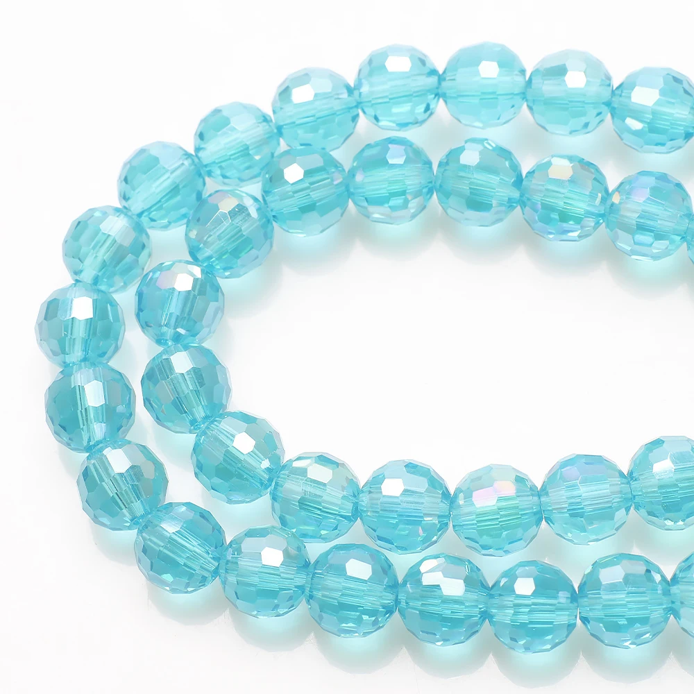 96Facets Round Ball AB Colors 6mm 8mm 10mm 12mm Faceted Crystal Glass Loose Spacer Beads for Jewelry Making DIY Crafts