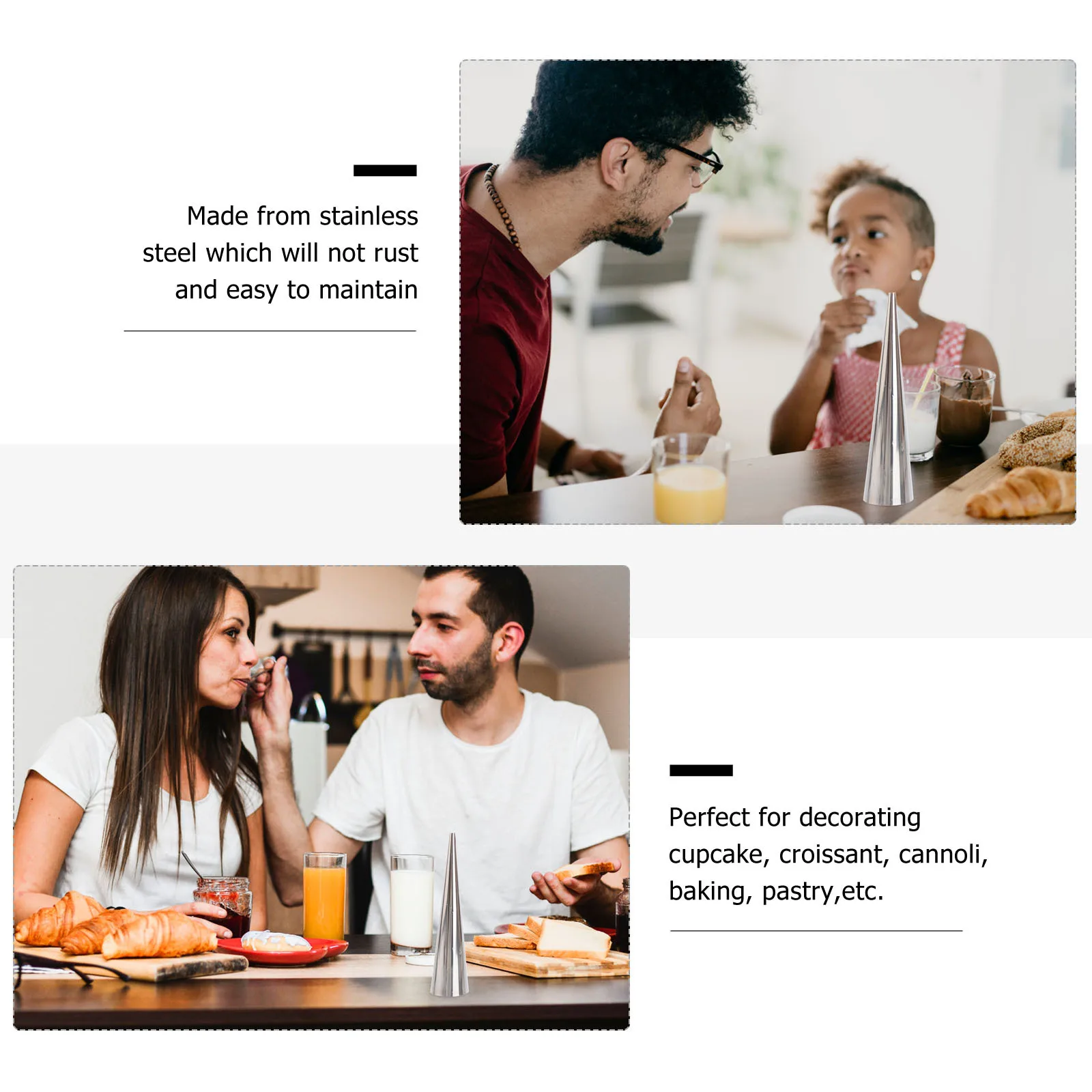 

24Pcs Stainless Steel Croissant Cannoli Molds Easy Clean Baking Pastry Tool Croissant Mold Connoli Molds Connoli Form