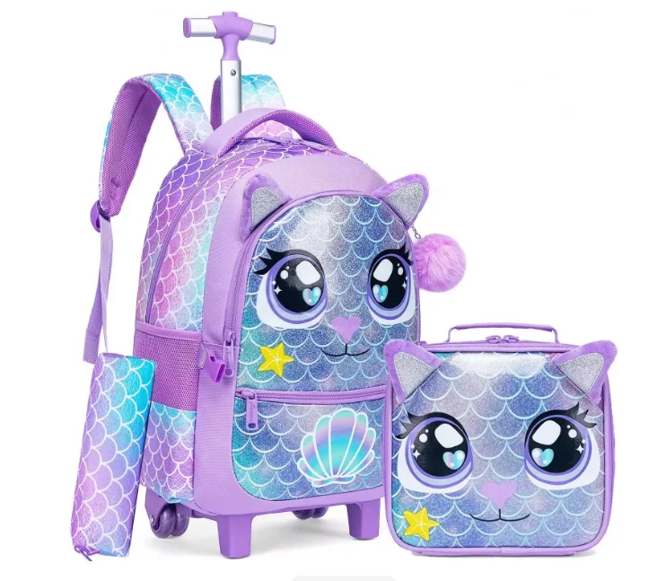 

Детские дорожные сумки на колесиках, школьная сумка с единорогом, школьные сумки на колесиках, 3 в 1, школьный рюкзак на колесиках, сумка для девочек