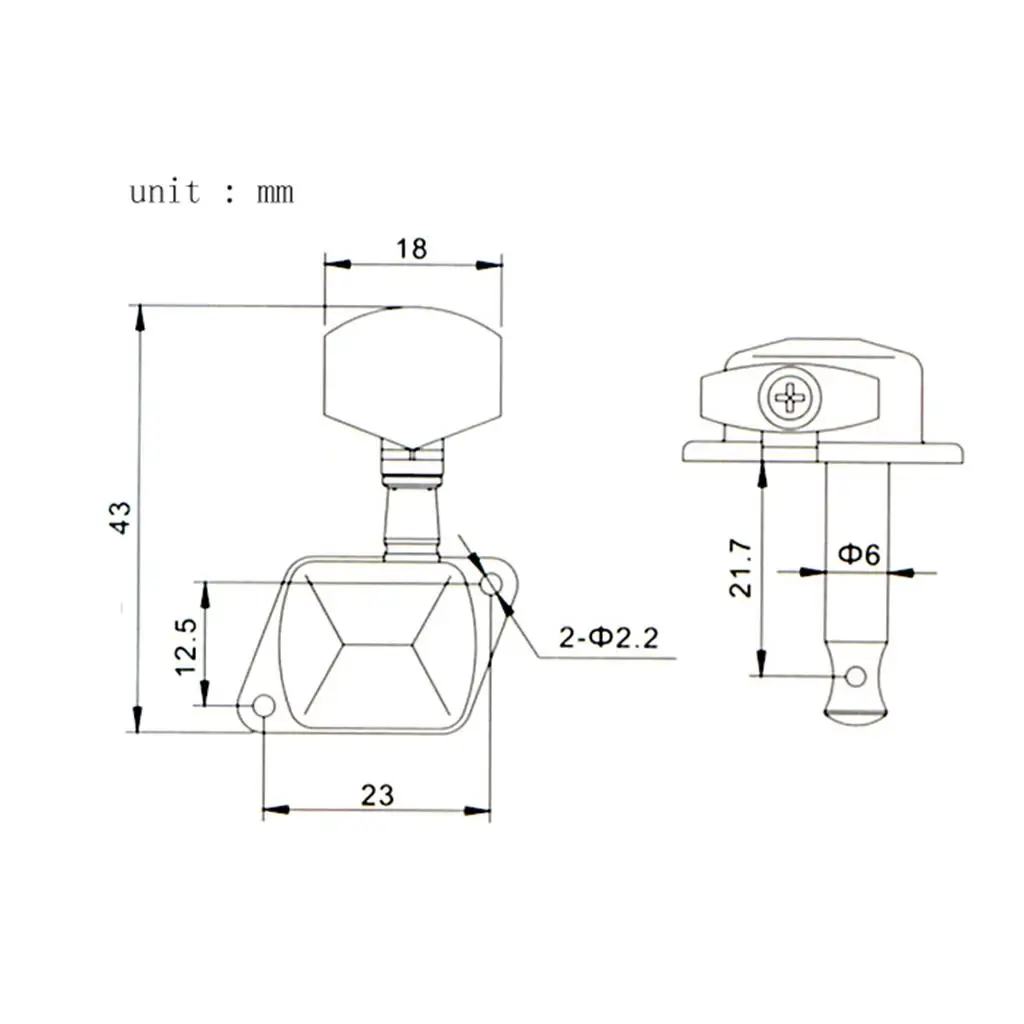 Zinc Alloy 6R Semiclosed Tuning Pegs Tuner Machine Head Electric Guitar Part Tuning Pegs Accessories