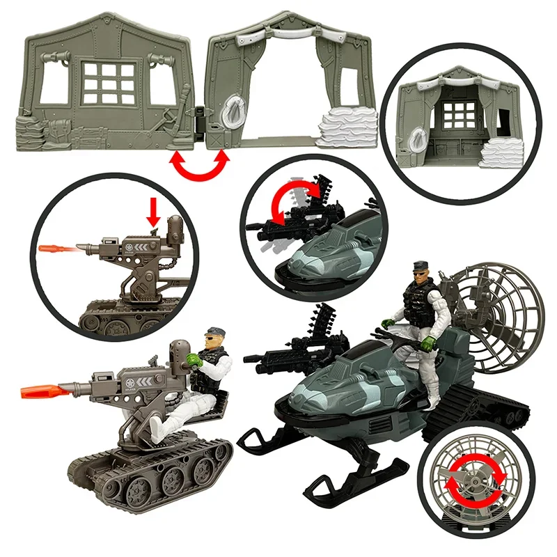 ألعاب قوات الجيش الخاصة ذاتية الصنع مع الخيام العسكرية لخزان الثلج أجزاء الأسلحة العسكرية جنود التمويه يلعبون لهدايا الصبي #4