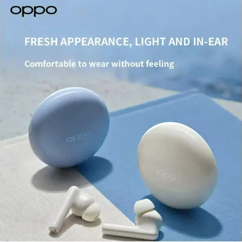 سماعات أذن لاسلكية أصلية من Oppo Enco Air3i - حافظة مفتوحة وعمر بطارية طويل مريح للارتداء