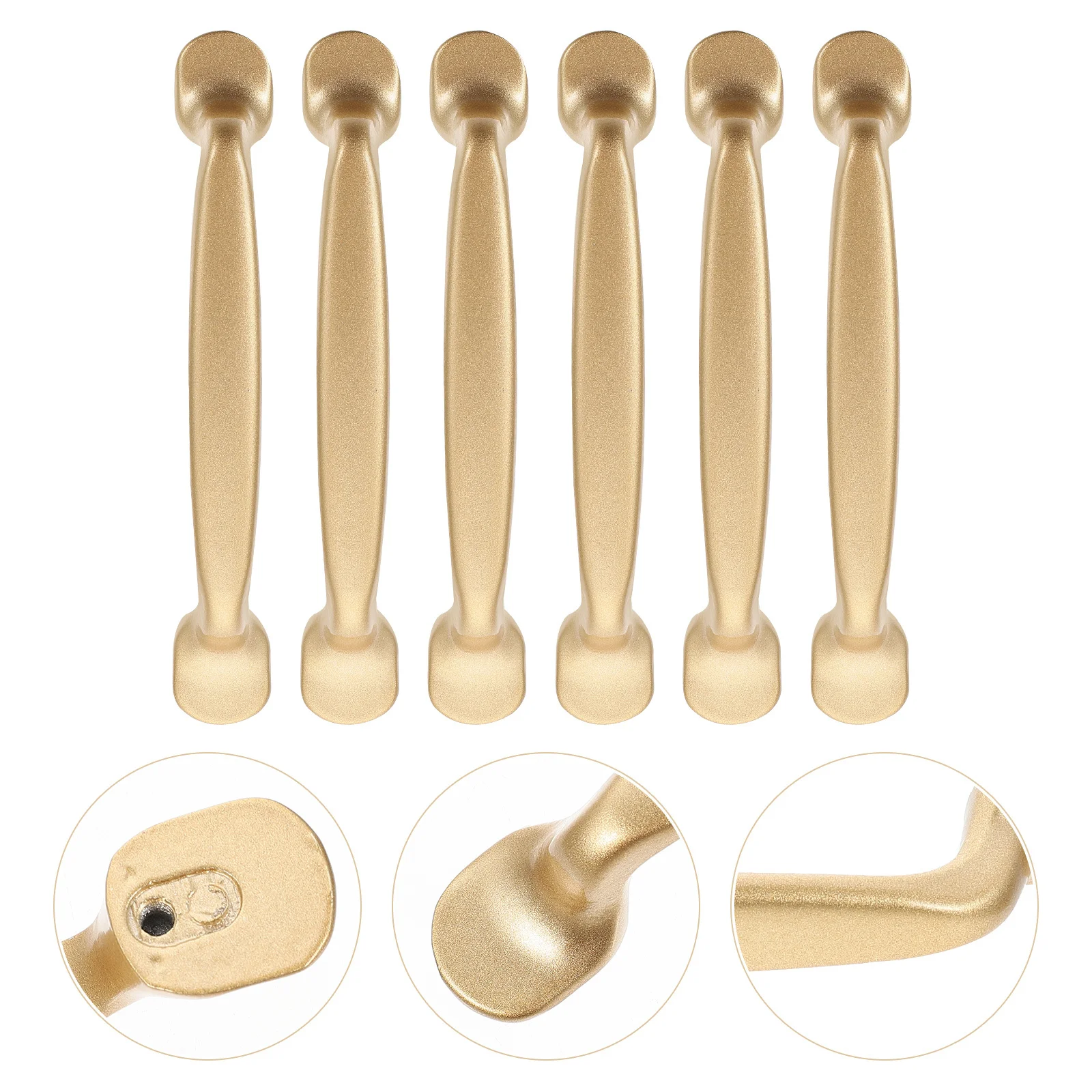 

6Pcs Cabinet Pull Handles Elegant Smooth Surface Furniture Hardware for Drawers Closets Chests Dressers Cupboards Doors