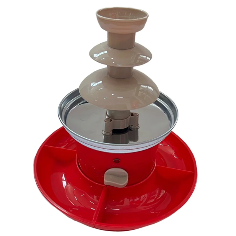 

FO-Chocolate Fountain Mini Fondue Set With Serving Tray Included,Electric 3-Tier Machine With Hot Melting Pot Base.EU Plug Durab