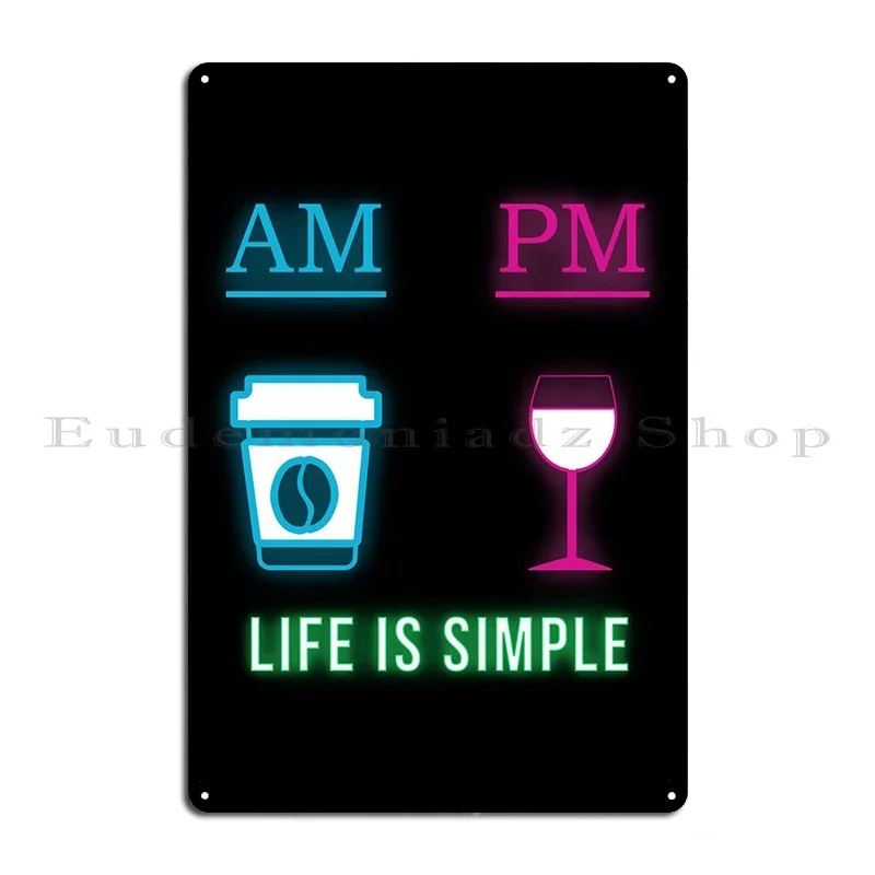 Coffe And Wine Neon Sign Metal Sign Wall Decor Cave Wall Mural Party Character Tin Sign Poster
