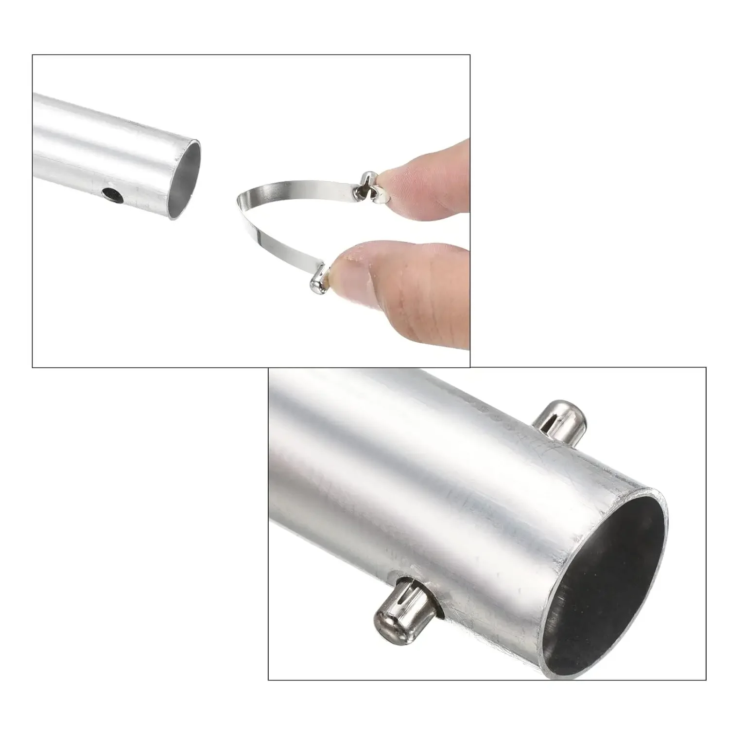 5–10 Stück Doppelknopf-Kajak-Paddel-Snap-Federclip aus Stahl, V-förmiger Lift, Teleskop-Verriegelungsrohr, Stangenklammern für Zelt, Regenschirm – Detail 11