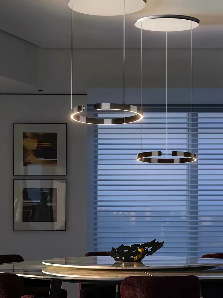 Moderne Ring-Pendelleuchte Fernbedienung Dimmbar Warmweiß Augenschonende LED-Kronleuchter für Kücheninsel Esszimmer