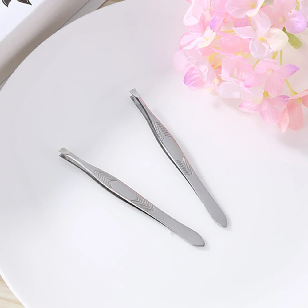 

Stainless Steel Tip Eyebrow Tweezers Eyebrow Clip Precise Grooming Tool Nose Chin Hair Removal Fine Hair Plucker