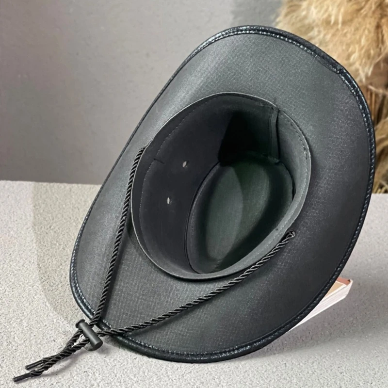 50JB Western Cowboy Hat Rivet Jazzs Girl Costume Cosplay Cap Ornament Household Supplies for Female Teenager Girl Costume