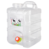 10L/15L Outdoor Water Bucket Food Grade with Faucet Driving Water Tank Container Water Storage Bucket for Picnic Travel Driving