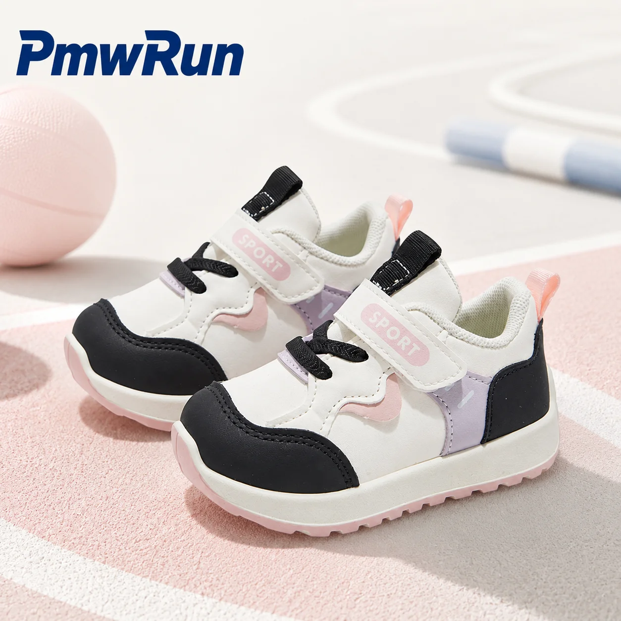 

PU Leather Sport Shoes For Children Patchwork Trend Fashion Kid's Sneakers Waterproof Outdoor Boy's Girl's Running Footwear