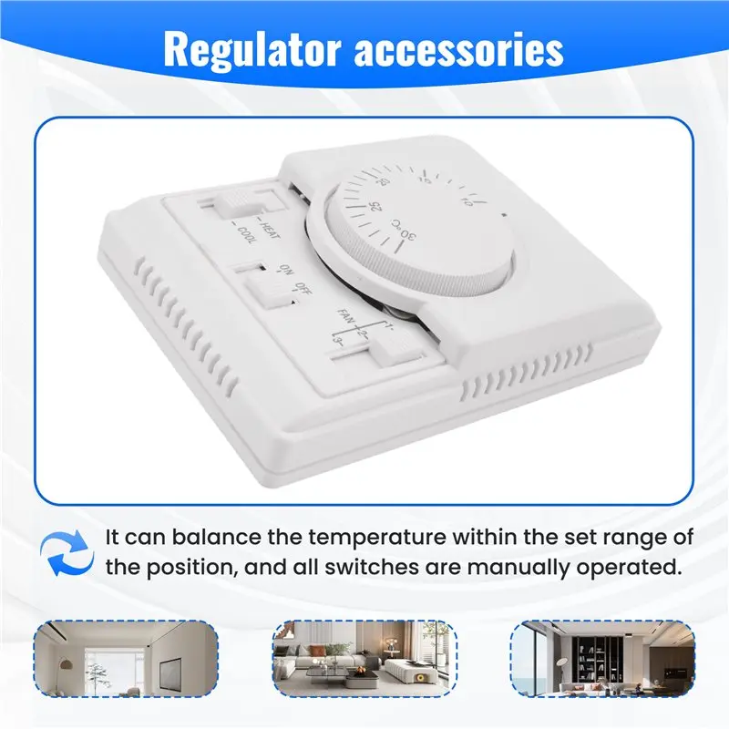 [B17B!】 MT01 220VAC Room Mechanical Thermostat Air Conditioner Fan Coil Thermostat Temperature Controller Warm
