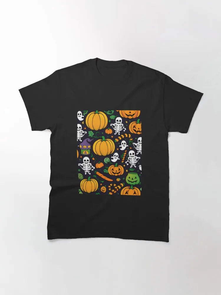 Ghosts Pumpkins Skulls Candies Funny Halloween Classic T-Shirt