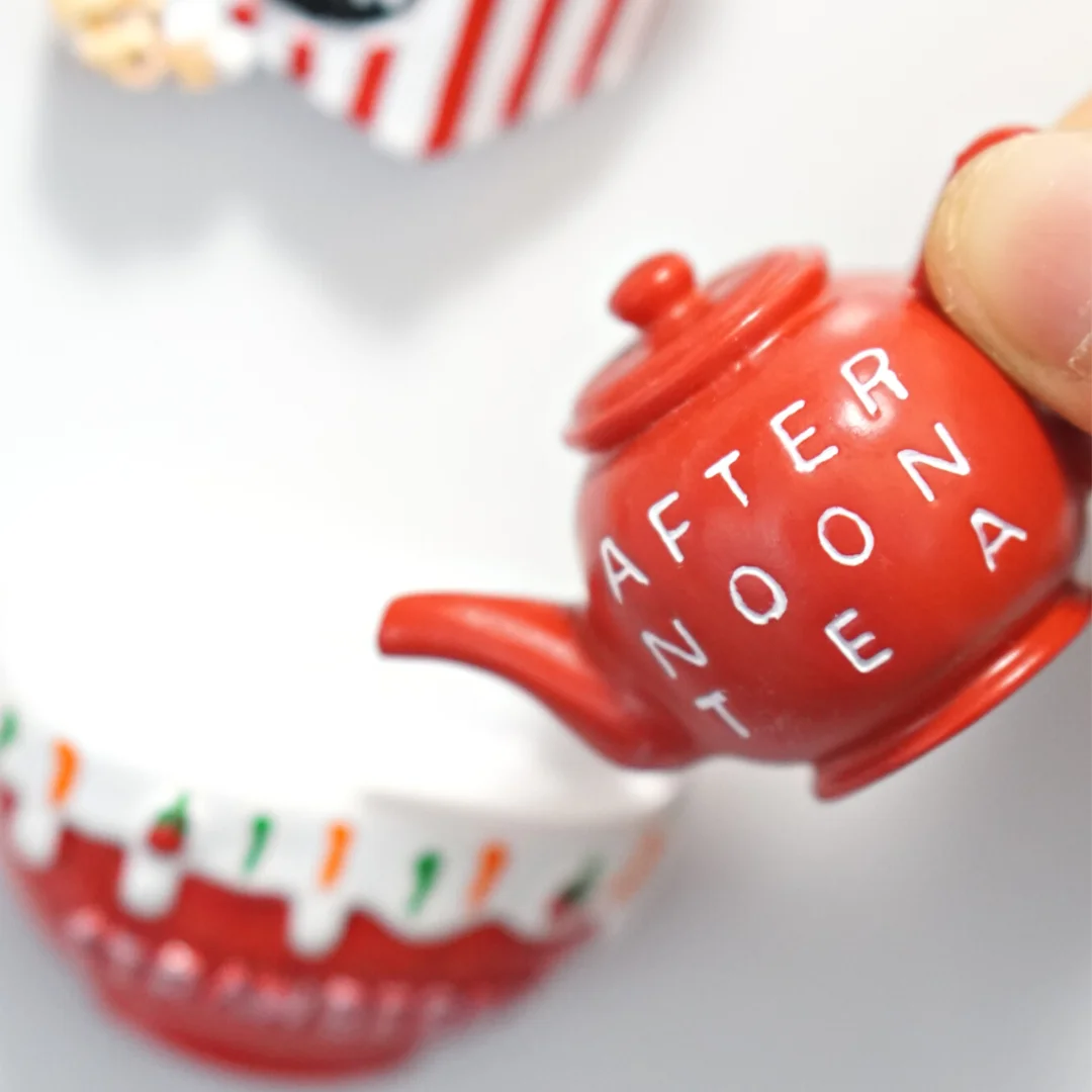 Red Food Geladeira Ímãs, Bule, Crossaint, Leite, Geladeira Tomate, Adesivos Magnéticos, Decorações Home, Presente Cozinha Criativa