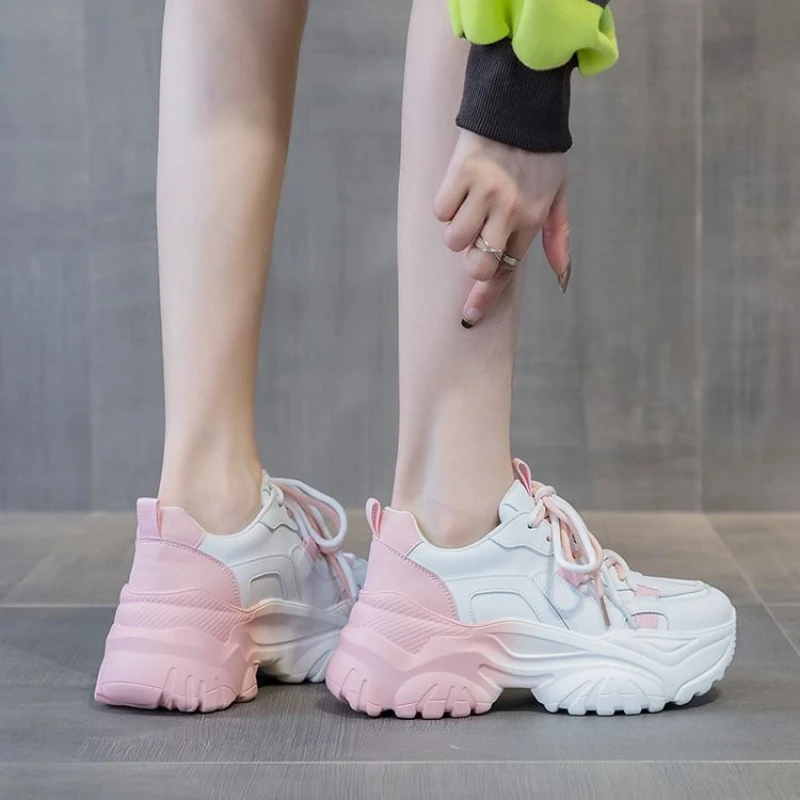 Women Shoes Gradient Color Thick Sole Dad Sneakers Casual Sport Hot Selling Bestseller 2025 Spring Autumn New Arrival Summer